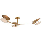 Osiris Semi Flush Ceiling Light - Hand-Rubbed Antique Brass / Linen