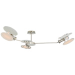 Osiris Semi Flush Ceiling Light - Polished Nickel / Linen