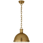 Hicks Pendant - Hand-Rubbed Antique Brass / Frosted