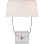 Venini Double Wall Sconce - Polished Nickel / Linen