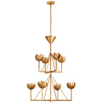 Alberto Two Tier Chandelier - Antique Gold Leaf