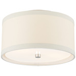 Walker Ceiling Light - Burnished Silver Leaf / Cream Linen