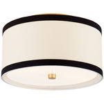 Walker Ceiling Light - Gild / Cream Linen / Black Linen