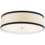 Walker Ceiling Light - Gild / Cream Linen / Black Linen