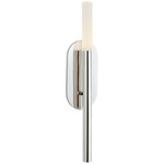 Rousseau Tube Wall Sconce - Polished Nickel / Etched Crystal