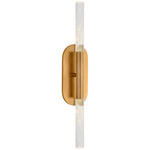 Rousseau Dual Tube Bathroom Vanity Light - Antique-Burnished Brass / Seeded Glass