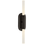 Rousseau Dual Tube Bathroom Vanity Light - Bronze / Etched Crystal