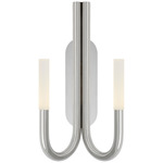 Rousseau Double Wall Sconce - Polished Nickel / Etched Crystal