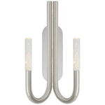 Rousseau Double Wall Sconce - Polished Nickel / Seeded Glass