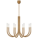 Rousseau Chandelier - Antique-Burnished Brass / Seeded Glass