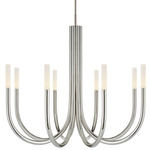 Rousseau Chandelier - Polished Nickel / Etched Crystal
