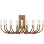 Rousseau Oval Chandelier - Antique-Burnished Brass / Seeded Glass