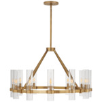 Presidio Chandelier - Hand-Rubbed Antique Brass / Clear
