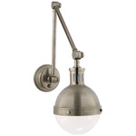 Hicks Swing Arm Wall Light - Antique Nickel / White