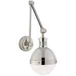 Hicks Swing Arm Wall Light - Polished Nickel / White