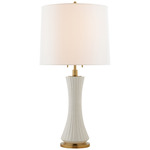 Elena Table Lamp - White / Linen