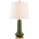 Luisa Table Lamp - Emerald Green / Linen