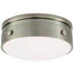 Hicks Solitaire Ceiling Light - Antique Nickel / White