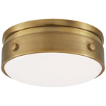 Hicks Solitaire Ceiling Light - Hand Rubbed Antique Brass / White