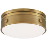 Hicks Solitaire Ceiling Light - Hand-Rubbed Antique Brass / White