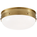 Hicks Ceiling Light - Hand Rubbed Antique Brass / White