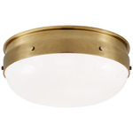 Hicks Ceiling Light - Hand-Rubbed Antique Brass / White