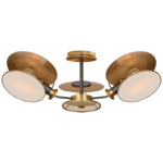 Osiris Semi Flush Ceiling Light - Bronze / Hand-Rubbed Antique Brass / Linen