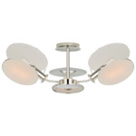 Osiris Semi Flush Ceiling Light - Polished Nickel / Linen