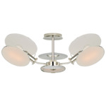 Osiris Semi Flush Ceiling Light - Polished Nickel / Linen