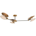 Osiris Semi Flush Ceiling Light - Bronze / Hand-Rubbed Antique Brass / Linen