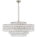 Liscia Chandelier - Burnished Silver Leaf / Crystal