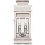 Linear Lantern Outdoor Wall Sconce - Polished Nickel / Clear