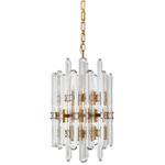 Bonnington Tall Chandelier - Hand-Rubbed Antique Brass / Crystal
