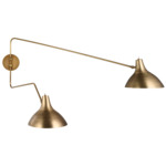Charlton Double Arm Plug-in Wall Sconce - Brass / Hand Rubbed Antique Brass