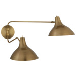 Charlton Double Arm Plug-in Wall Sconce - Brass / Hand Rubbed Antique Brass