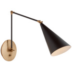 Clemente Library Wall Sconce - Brass / Black