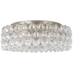 Liscia Large Ceiling Light - Burnished Silver Leaf / Crystal