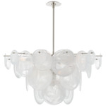 Loire Chandelier - Polished Nickel / White Strie