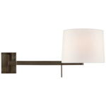 Sweep Swing Arm Wall Sconce - Bronze / Linen