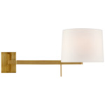 Sweep Swing Arm Wall Sconce - Soft Brass / Linen