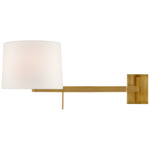 Sweep Swing Arm Wall Sconce - Soft Brass / Linen