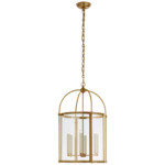 Riverside Round Pendant - Antique-Burnished Brass / Clear