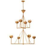 Alberto Two Tier Chandelier - Antique Gold Leaf
