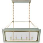 Caddo Linear Pendant - Celadon / Gild / Clear