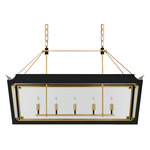Caddo Linear Pendant - Matte Black / Gild / Clear