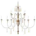 Fortuna Chandelier - Vintage White / Gild