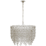 Milazzo Chandelier - Burnished Silver Leaf / Crystal
