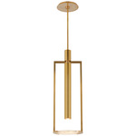 Melange Floating Disc Pendant - Antique-Burnished Brass / Alabaster