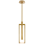 Melange Floating Disc Pendant - Antique-Burnished Brass / Alabaster