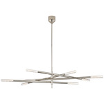Rousseau Articulating Tube Chandelier - Polished Nickel / Seeded Glass